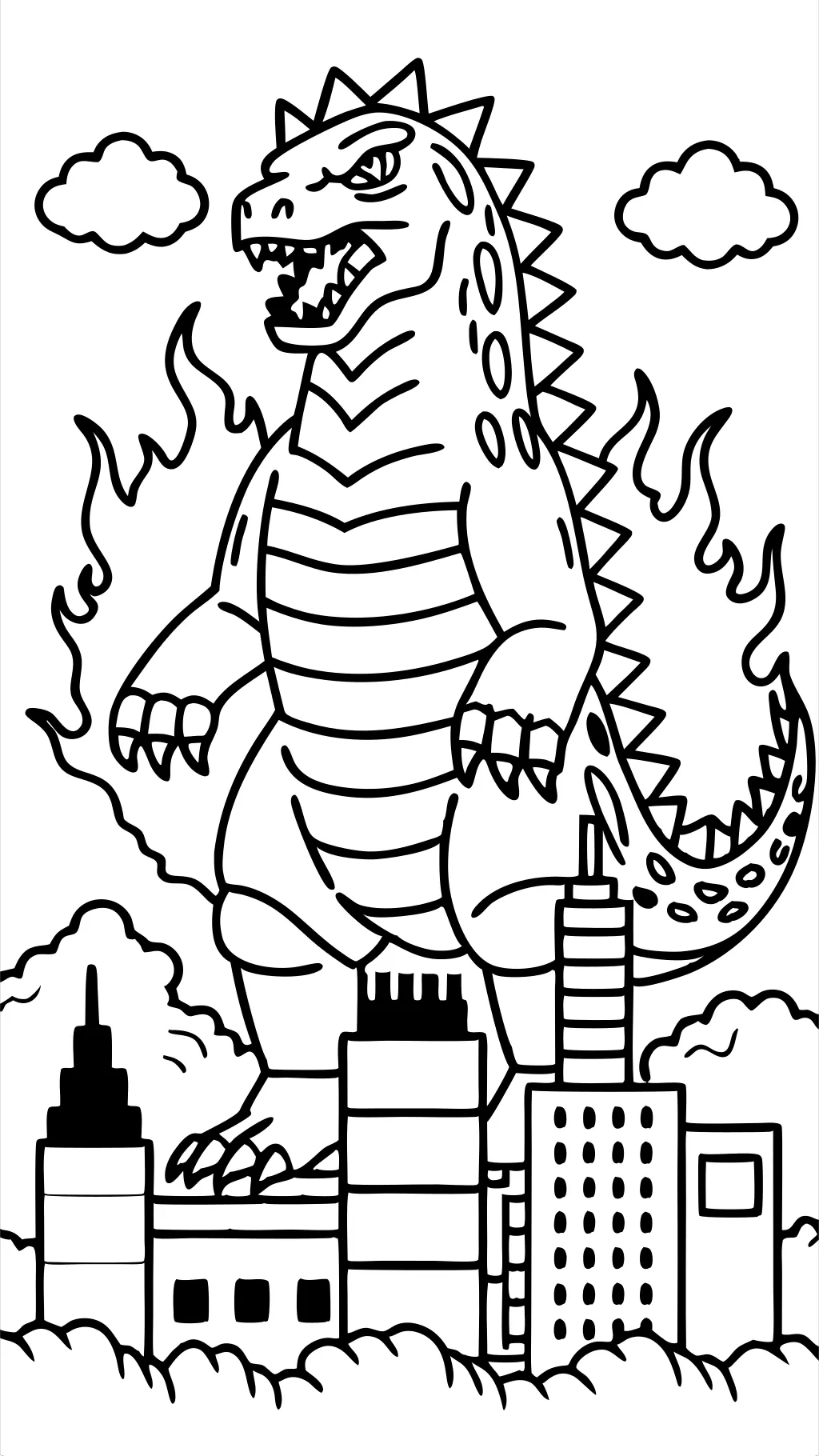 godzilla moins un coloriage